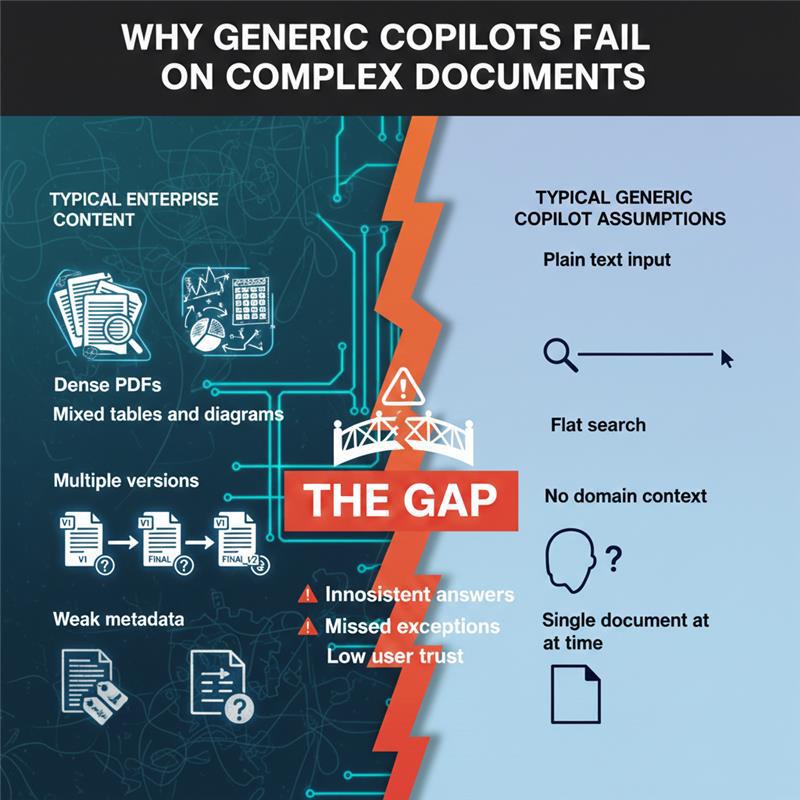 Why generic copilots fail on complex documents